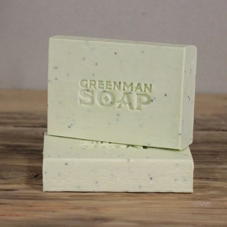Greenman 100g soap slice with antiseptic Spot Attack branding