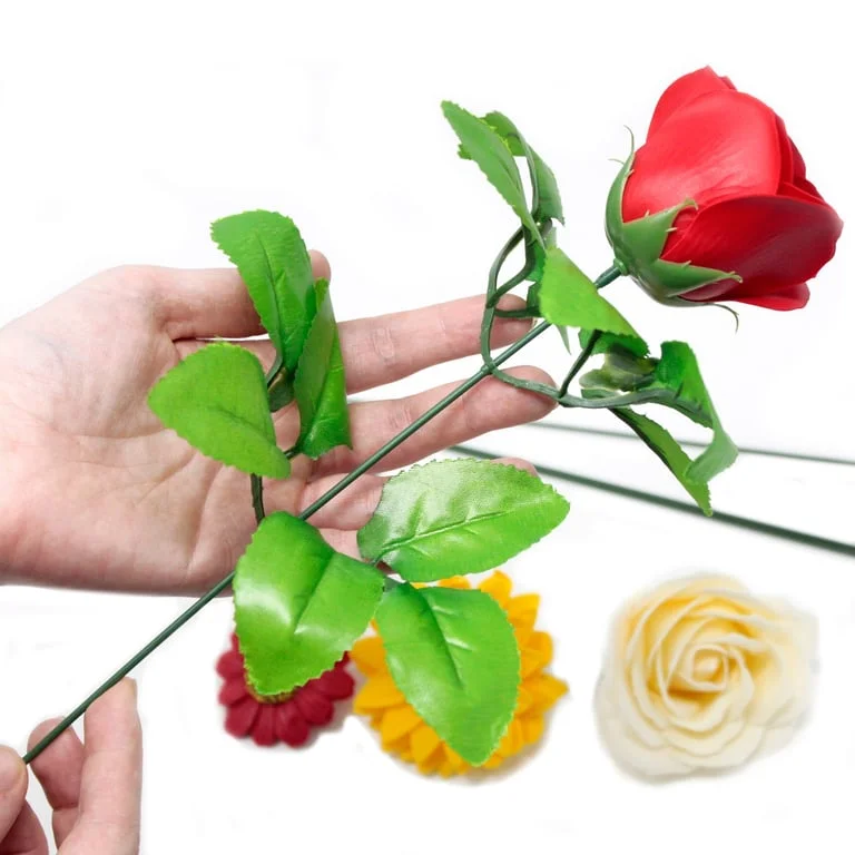 Craft flower leaves arranged on a bright surface, 60 pieces, delicate faux foliage