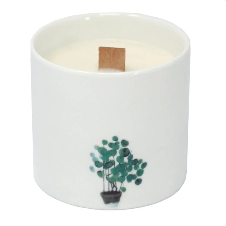 Large decorative candle in Victorian Peony style, featuring floral pattern and elegant wax design.