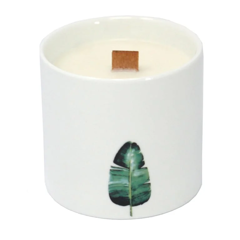 Marsh Viola candle displayed as a large botanical candle in an elegant jar.