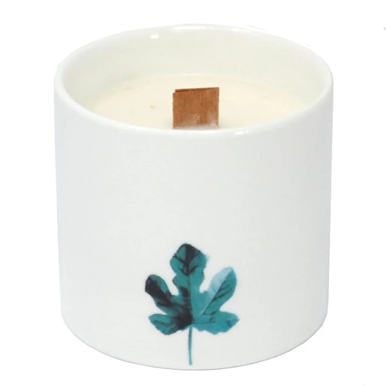 Large botanical candle in soft lavender hue, smooth wax, Marsh Viola pattern, popular large candle decor.