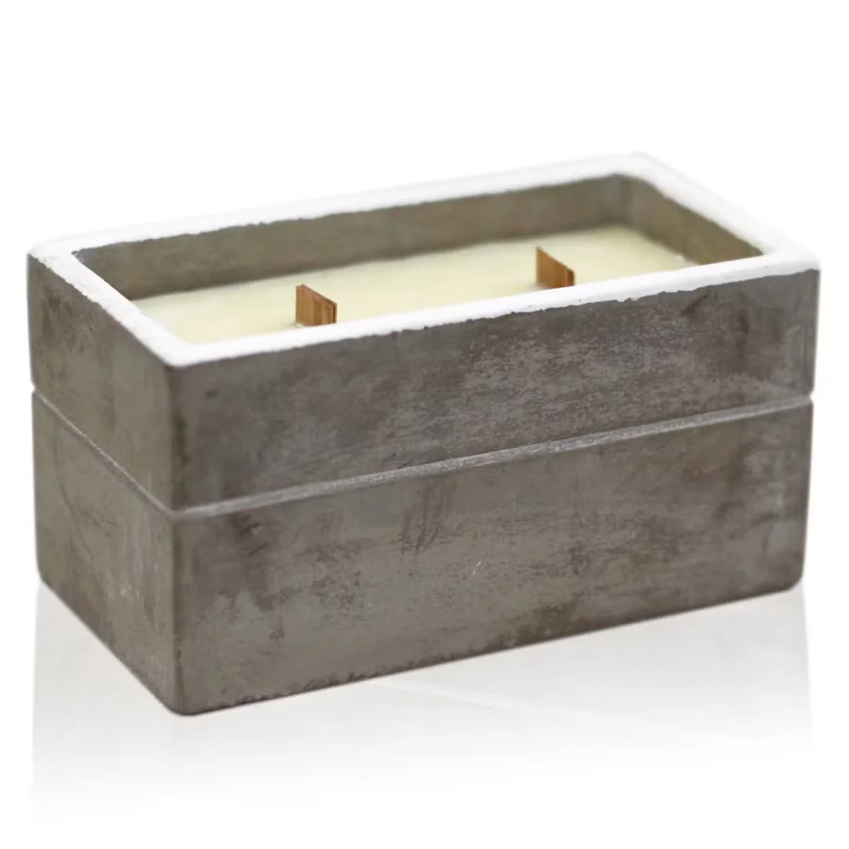 Stylish storage container: large box in spiced South Sea lime colour, rectangular, lid closed, wood grain texture.
