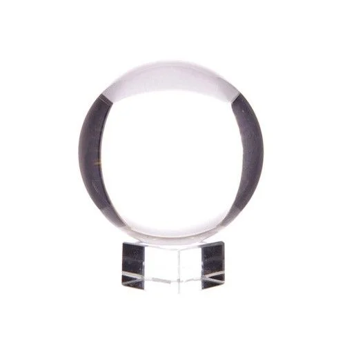 Crystal ball ornament on stand, 40mm sphere illuminated for decoration