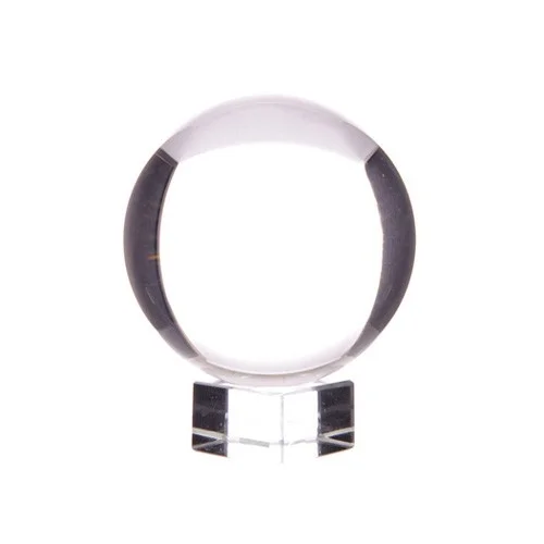 40mm crystal ball on a polished stand, casting reflections.