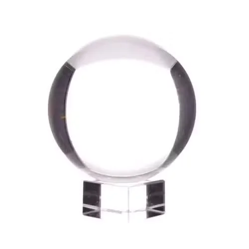 60mm crystal ball decor on a simple stand shown in the product photo.