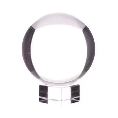 Crystal ball ornament on a stand, 80mm diameter