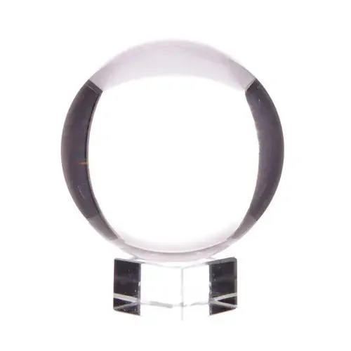Crystal ball displayed on a clear 100mm stand.