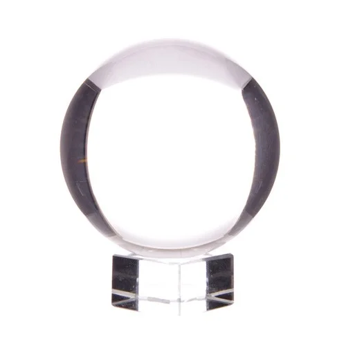 Crystal ball on stand, 100mm clear glass sphere resting on a simple base.