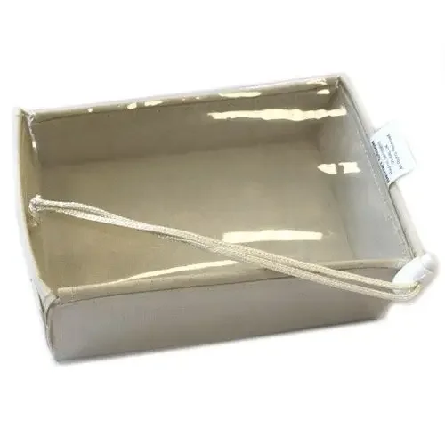 Large cotton flat pack boxes arranged vertically on a white surface, showcasing smooth texture and plain design.