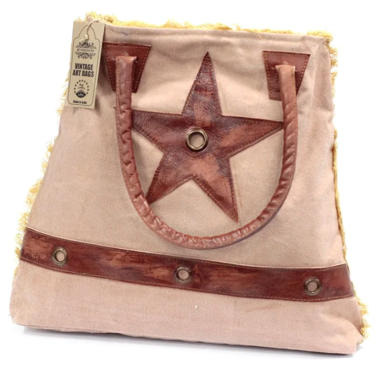 vintage big star bag showcased against neutral backdrop, classic look