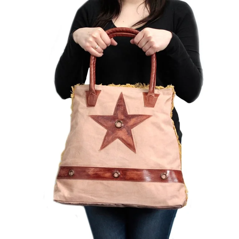 Vintage big star bag displayed flat against a neutral background