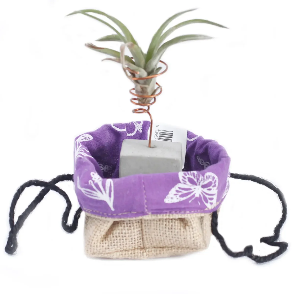Small natural jute cotton gift bag with lavender lining, a charming lavender lining gift bag for occasions.
