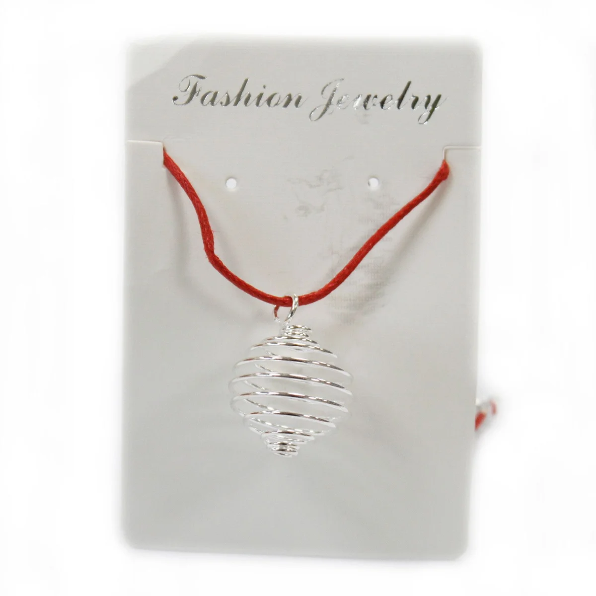 Close-up of a 20mm spiral cage pendant