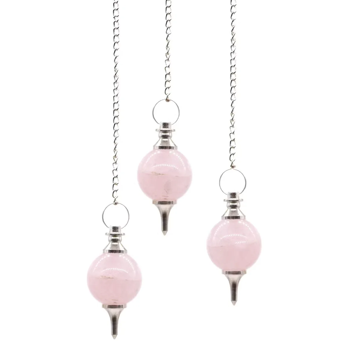 Rose quartz sphere pendulum