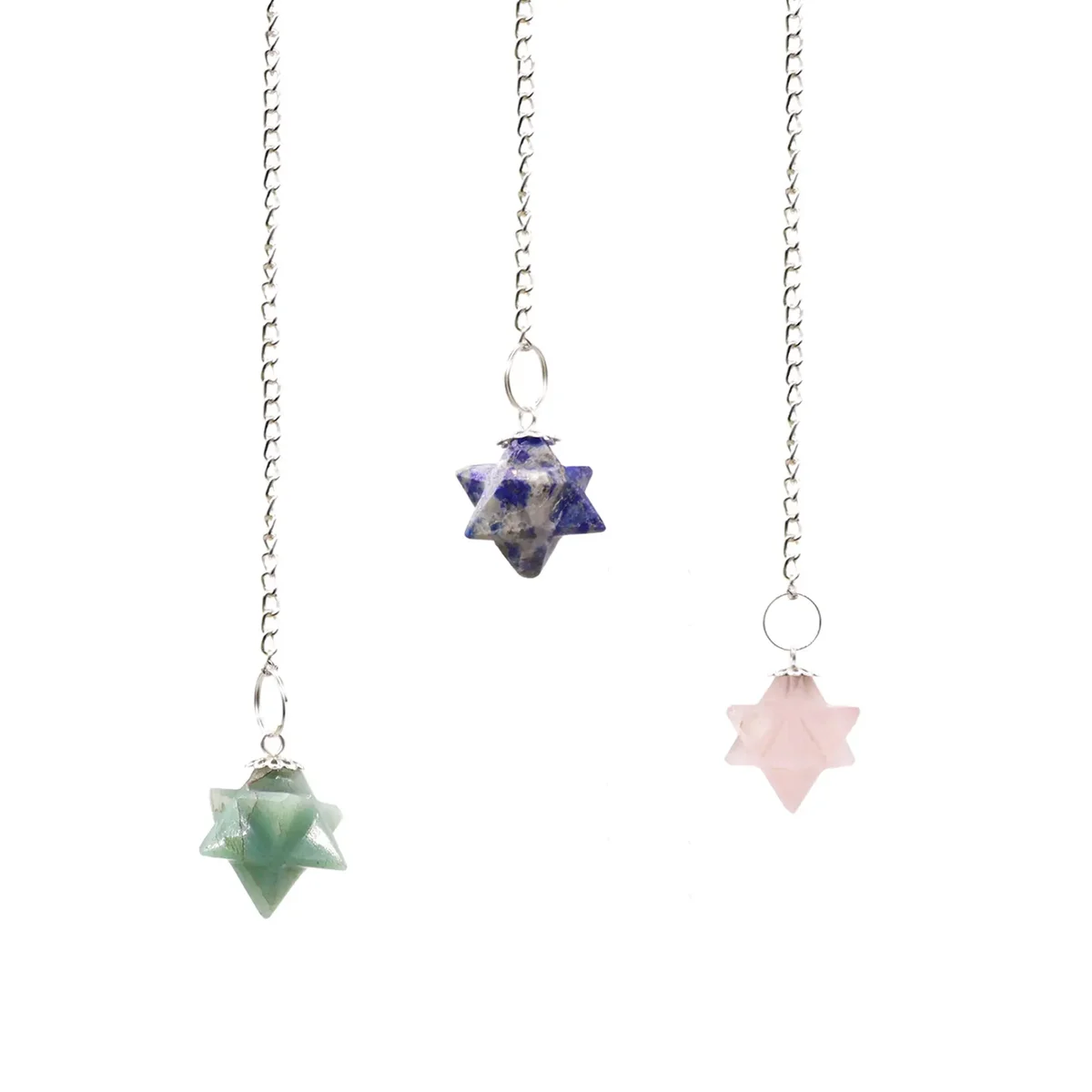 Merkaba star pendulums set shown as accessory