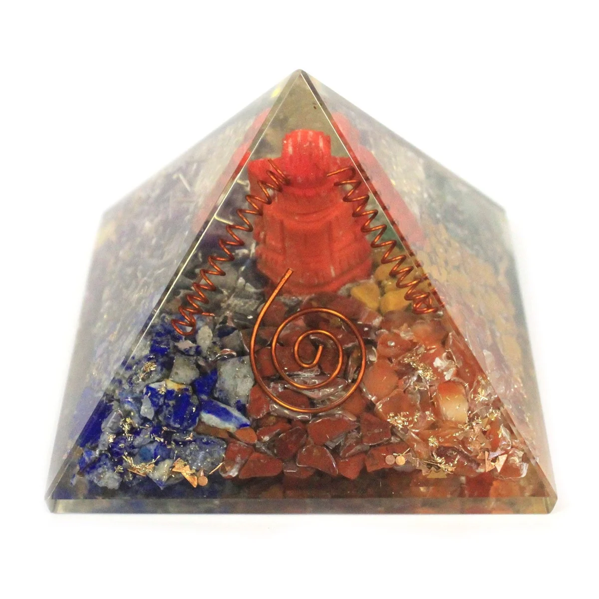Large 70 mm Ganesh orgonite pyramid.