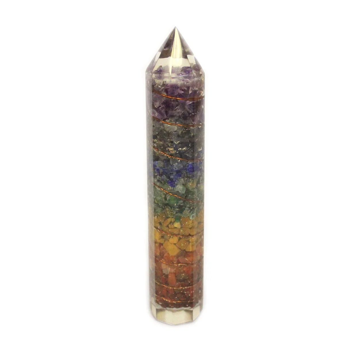 15cm copper gemchip energy wand with embedded gemchips, sleek and functional