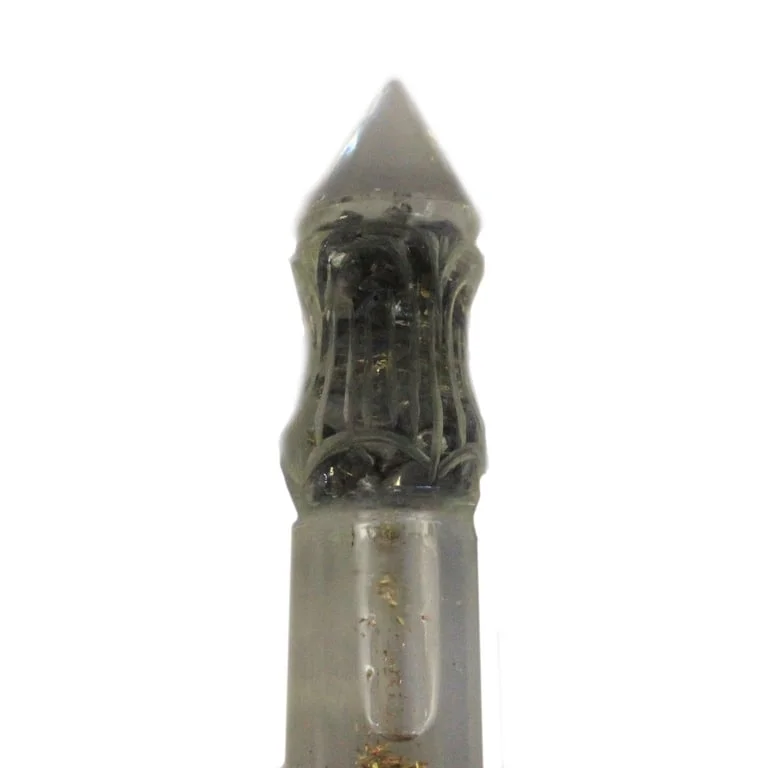 Gemchip water wand carved into copper, featuring Orgonite and decorative gemchips