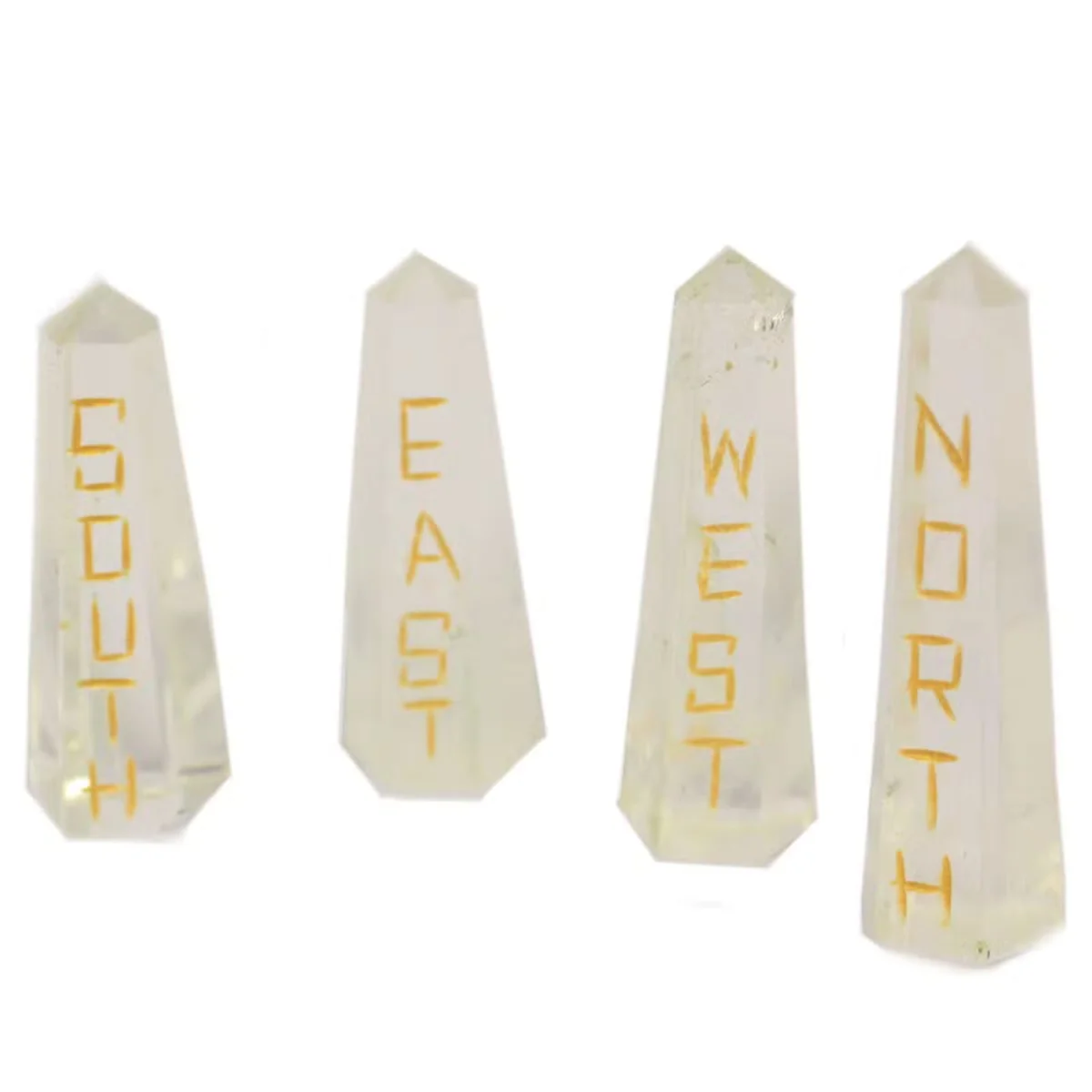 Compass stone set of quartz points titled Points of the Compass is displayed.