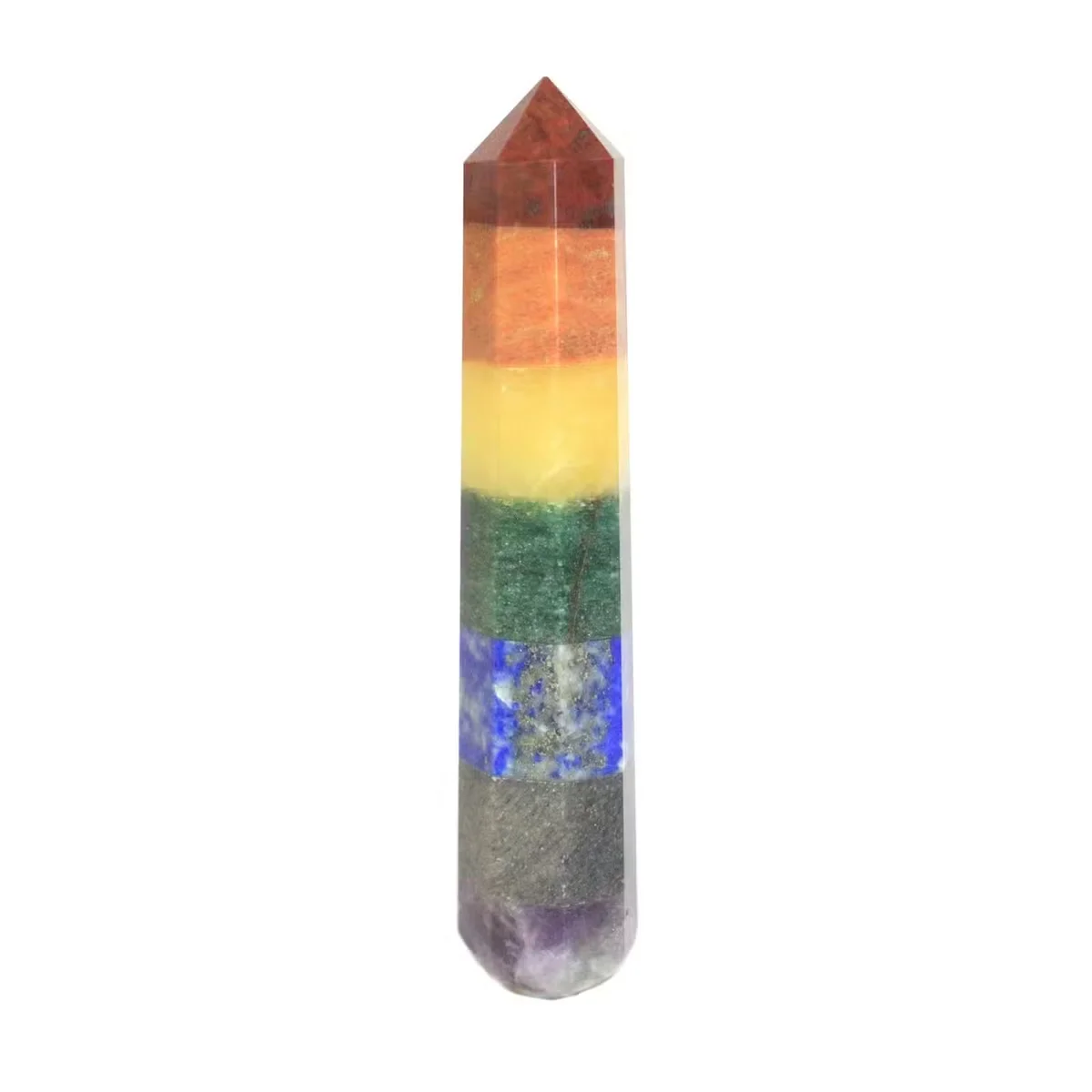 80mm massage wand with chakra design, smooth and sleek handle.