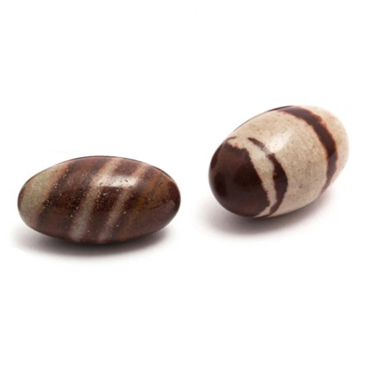 Two stone lingam, 2‑inch tall, displays two stone elements in a simple sculpted form.