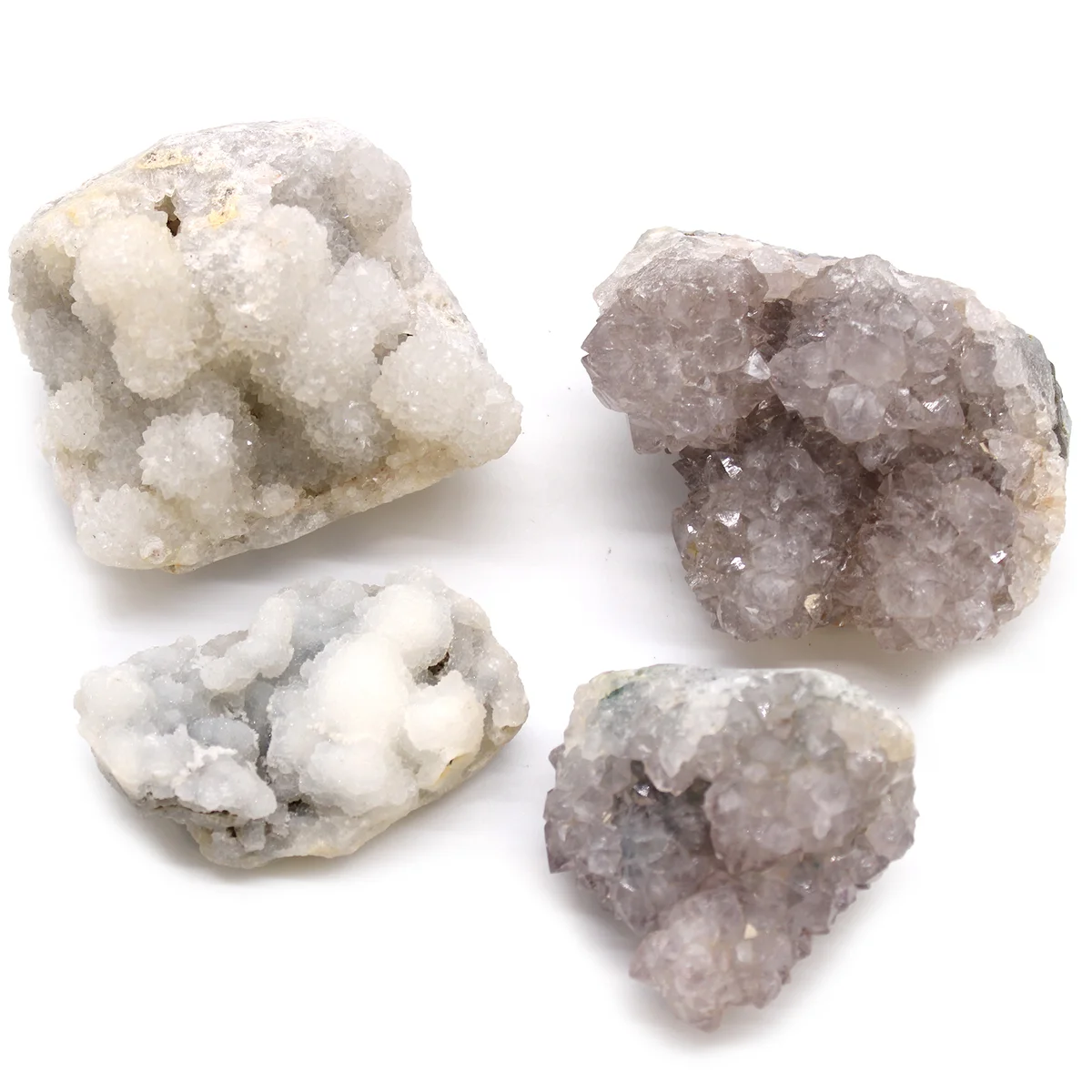 Set of finger quartz crystals for crafts, loose and sparkling yellow‑green stones in a bag.