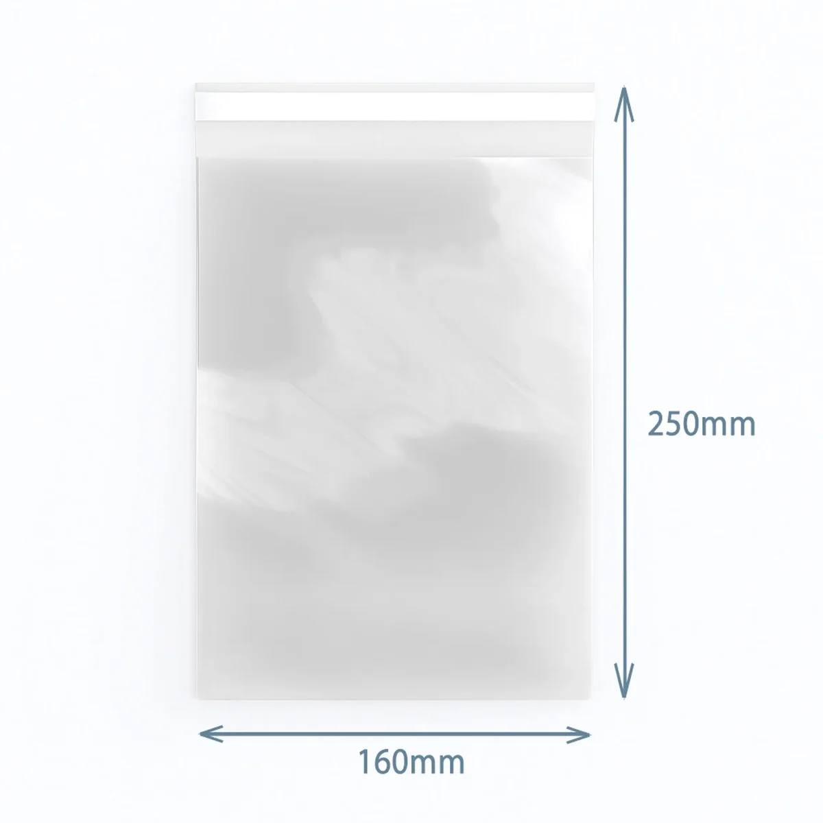 Clear plastic polyprop bag, 160x250mm, with resealable zipper closure