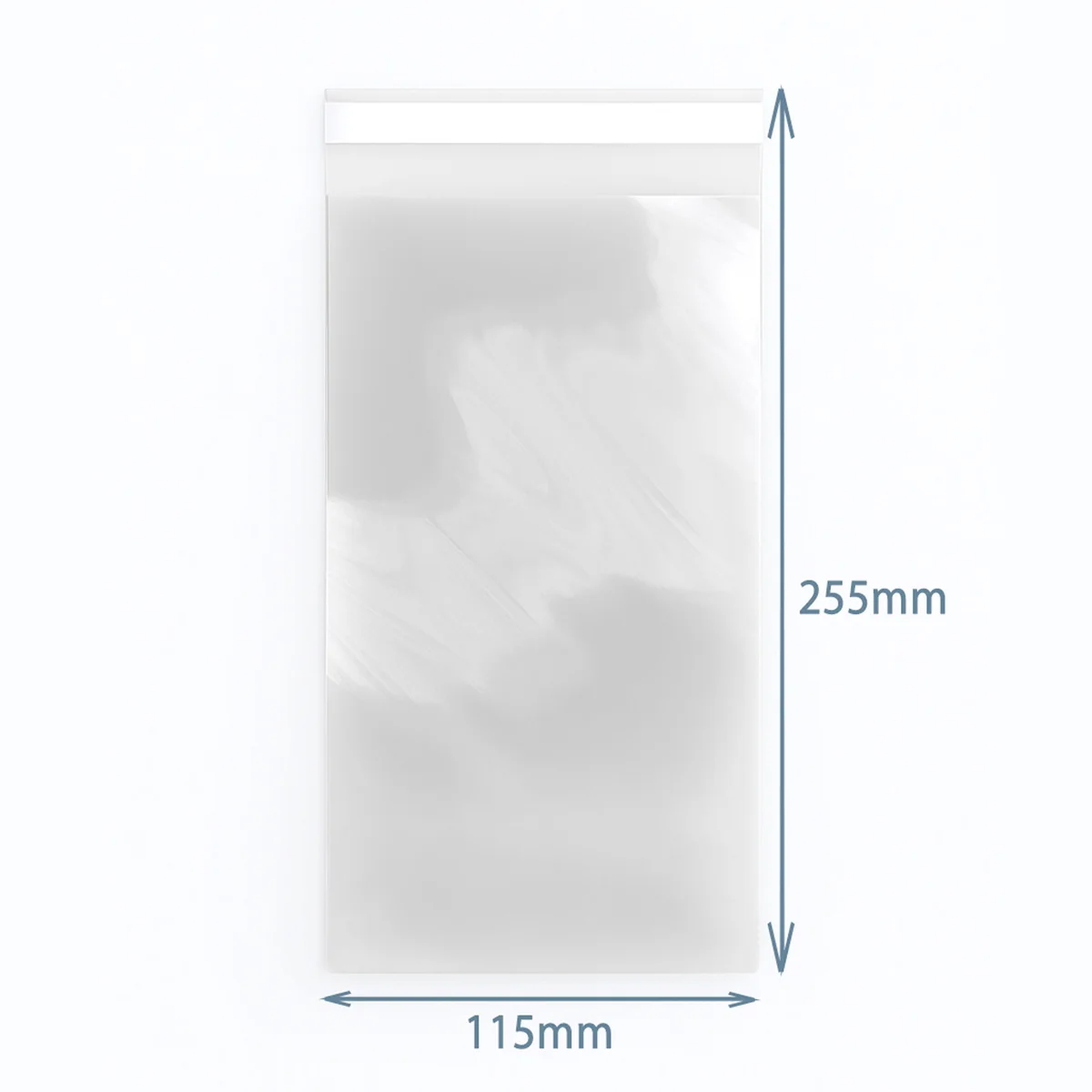 Clear 255x115mm resealable bag in poly-prop with rounded corners and zipper seal