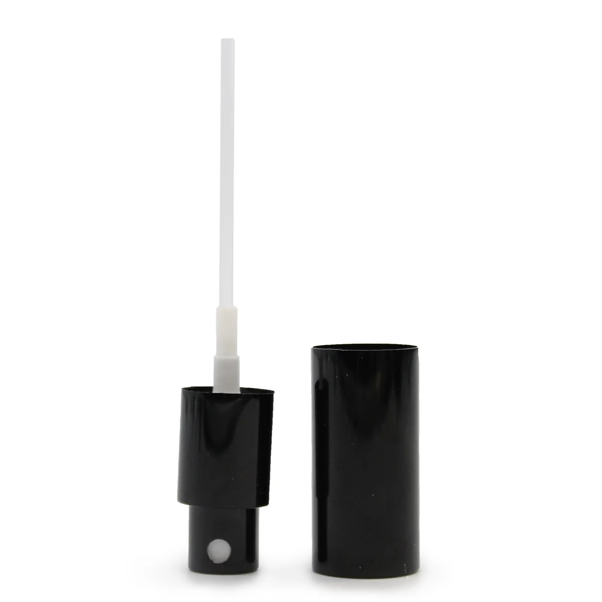 Black spray top fitted onto a 50ml bottle