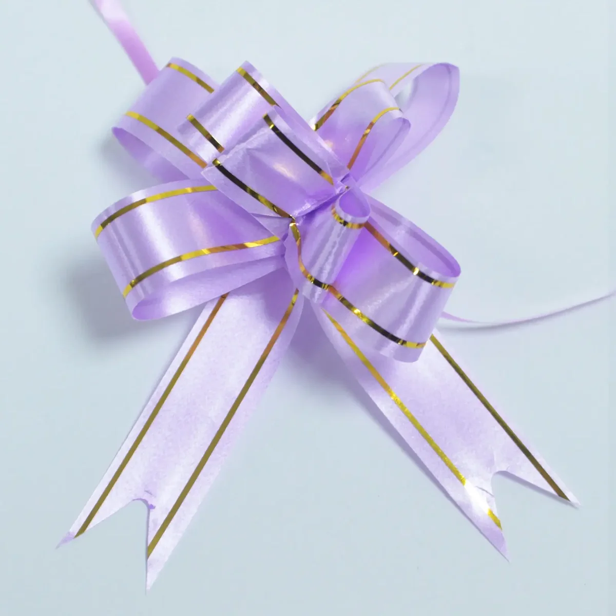 Ten lavender mini pull bows displayed in a neat arrangement.
