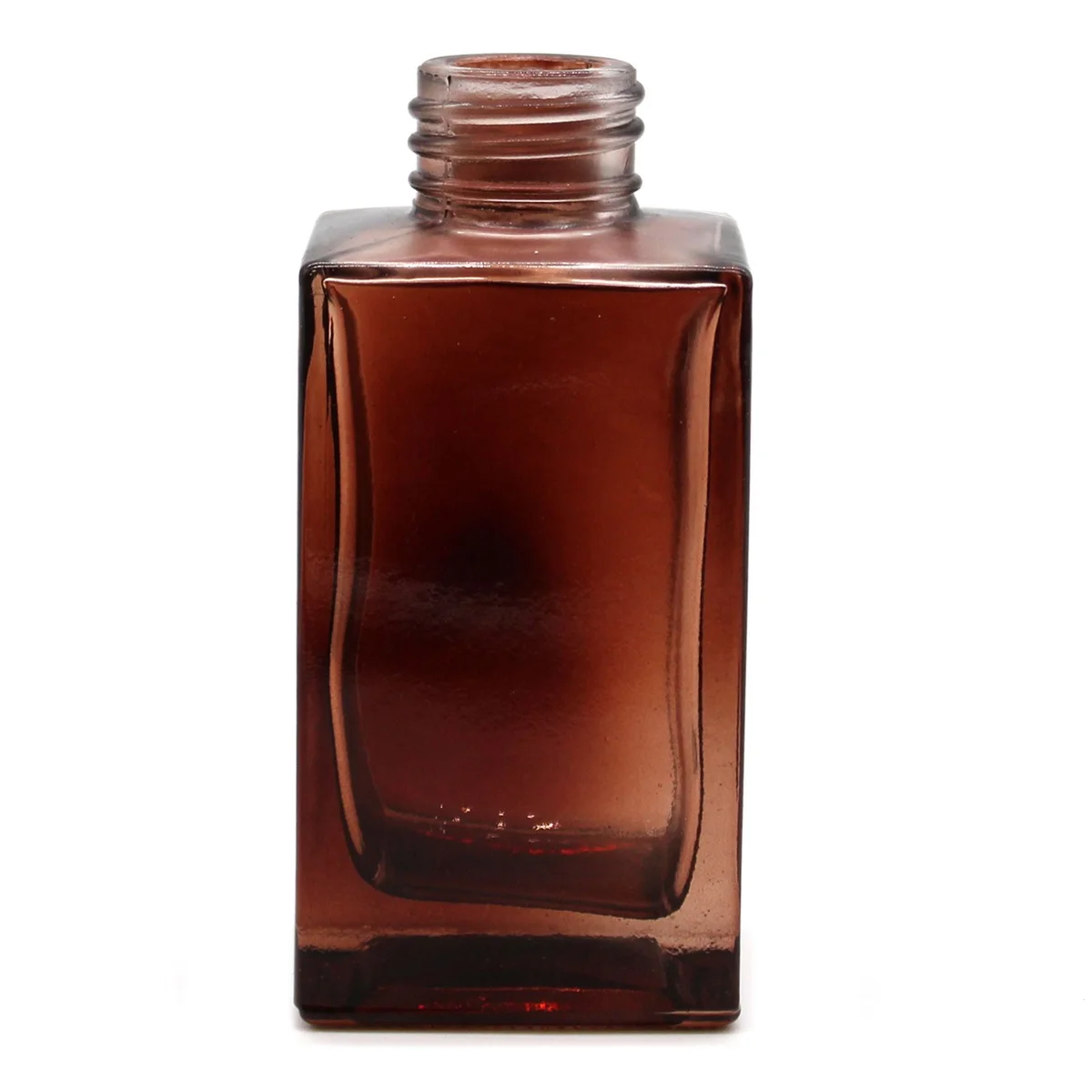 Square amber reed diffuser bottle, 100 ml, long shape.
