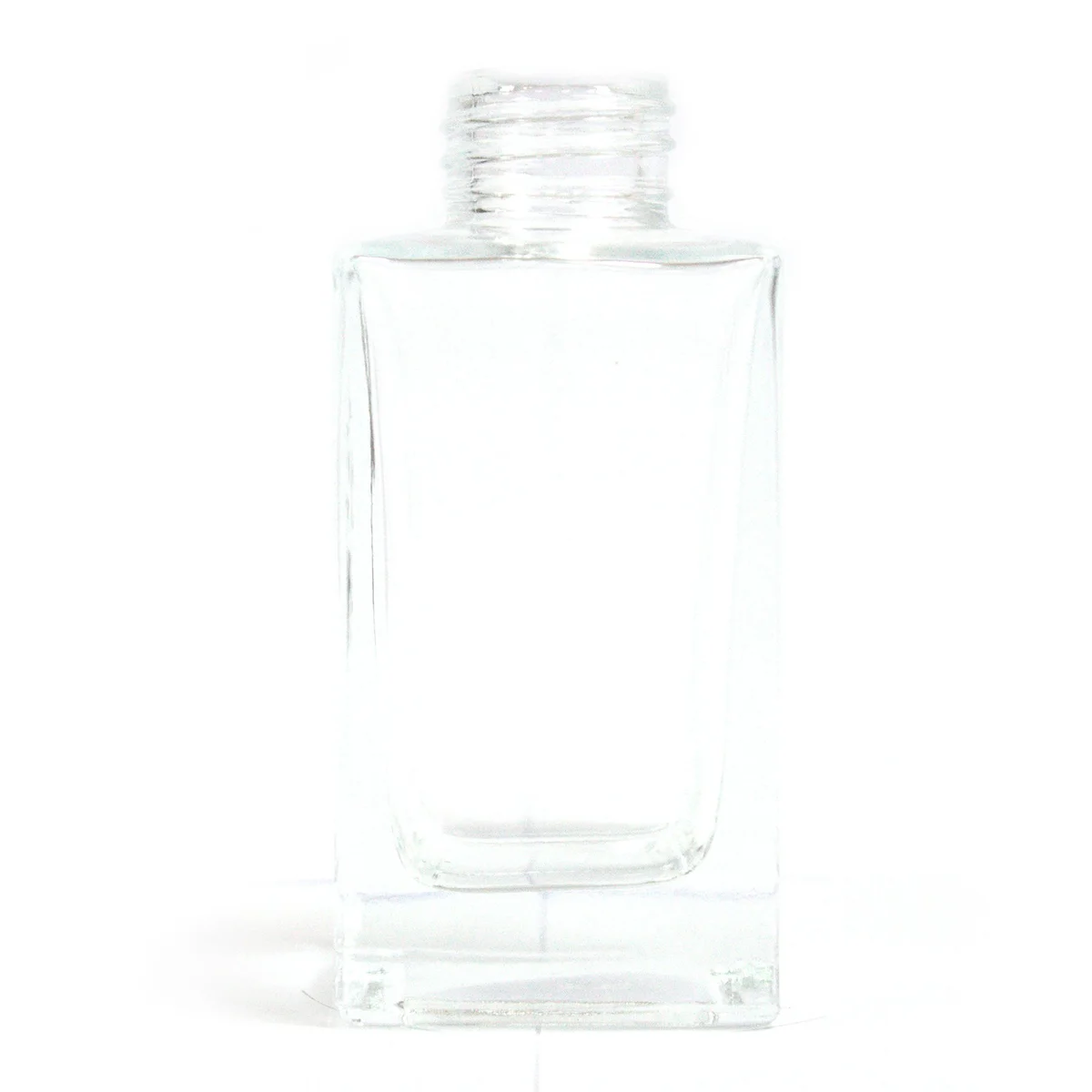 Clear 100 ml square long reed diffuser bottle with simple glass design