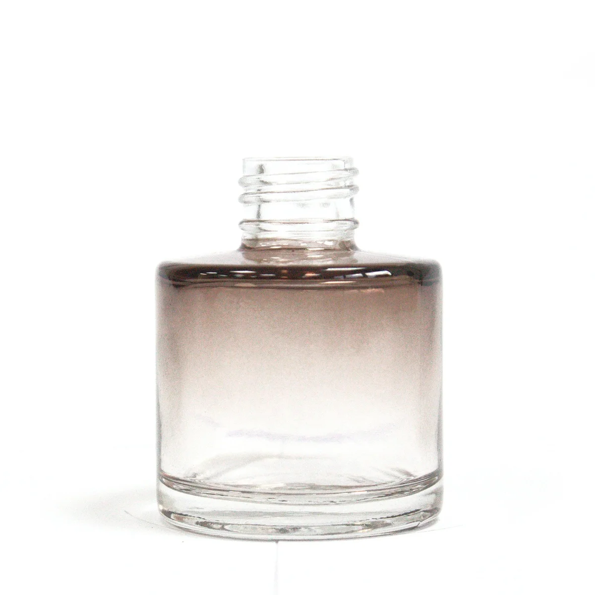 50 ml round charcoal diffuser bottle with reeds, simple design for home fragrance use