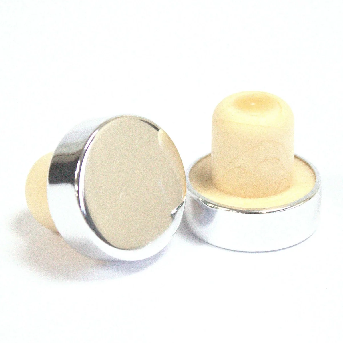 Silver top cap for RDBot-08/09/10 2.2cm with smooth metallic finish