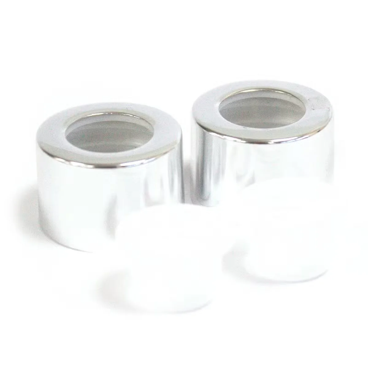 Silver top robot accessory cap for RDBot-11/12/13, 3cm size, shown from side angle on white background