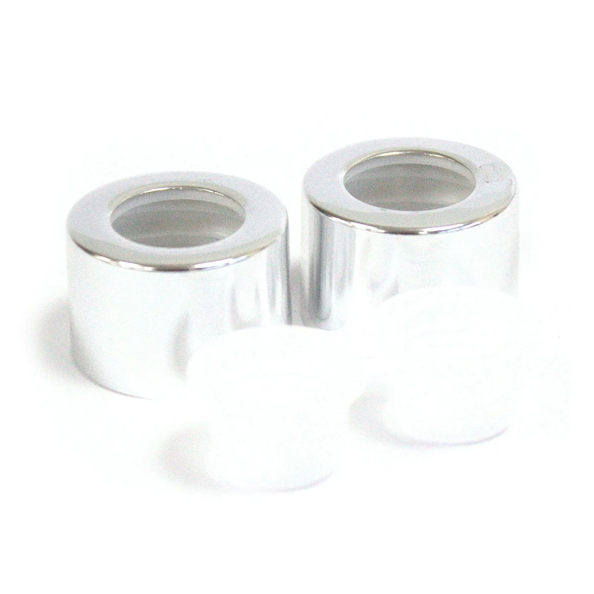 Silver top cap for RDBot-14/15/16 2.5 cm, round shape with metallic finish