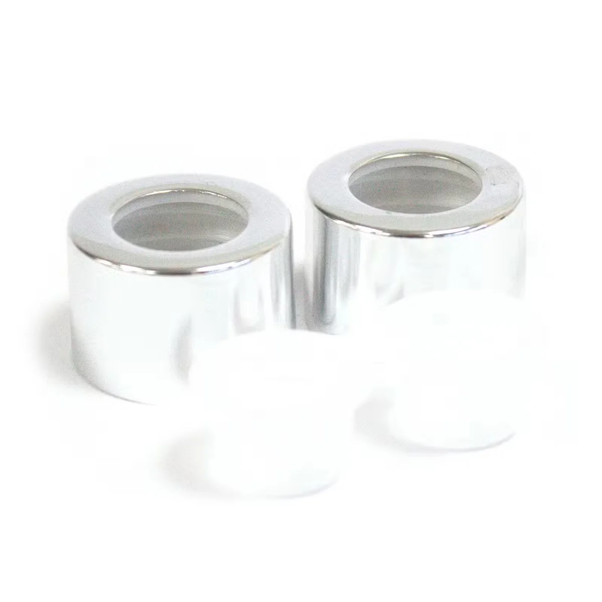 Silver cap accessory for RDBot-14/15/16 with a 2.5 cm diameter and a smooth silver top finish