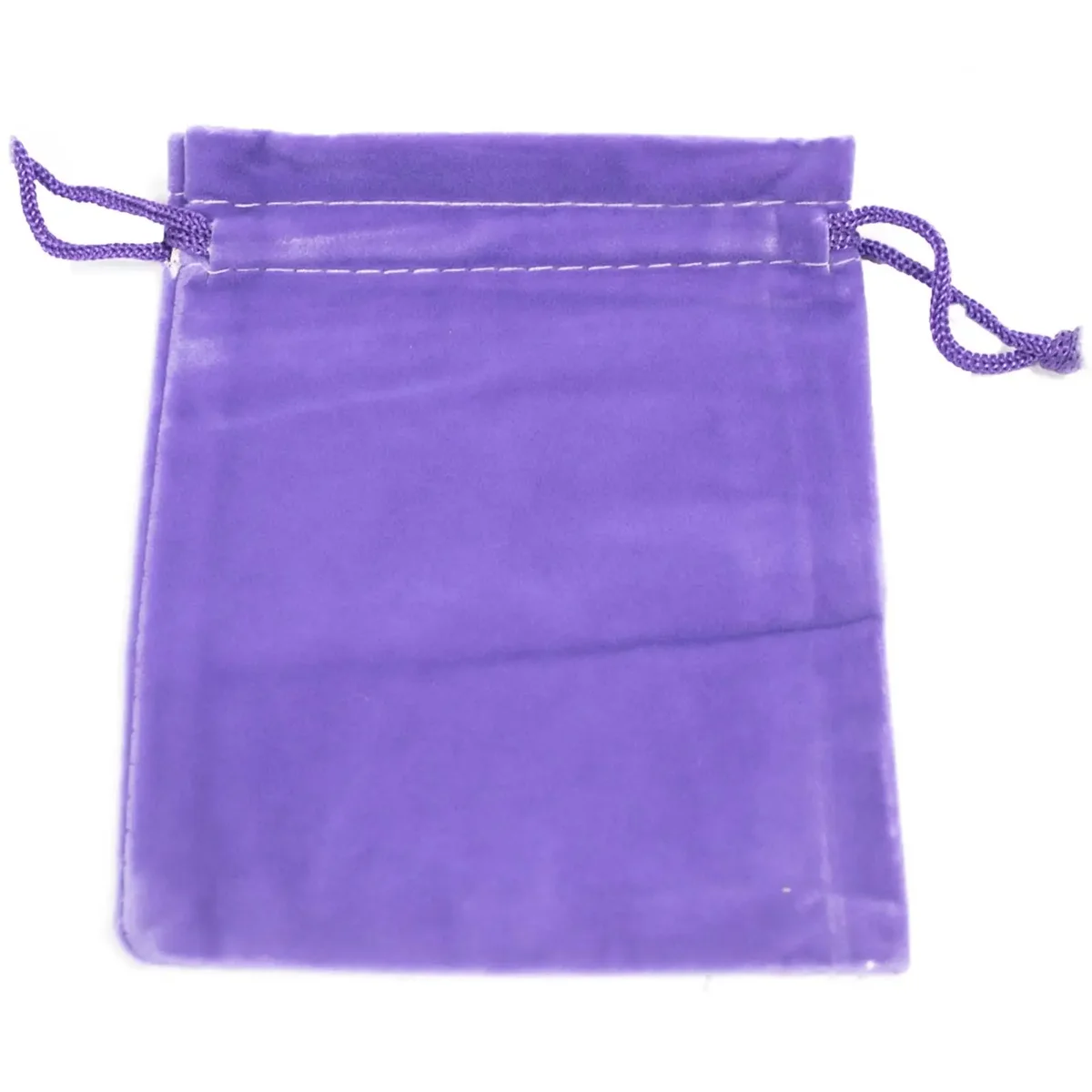 Purple velvet storage pouch, 10x12cm with round top.