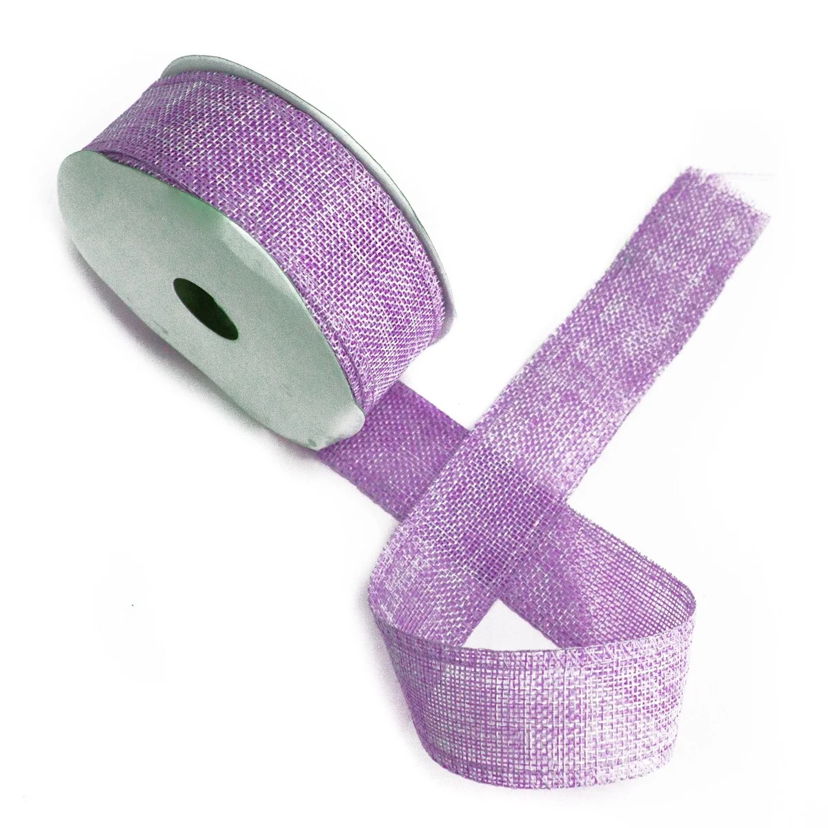 Lavender craft ribbon with natural texture, 38mm wide and 20m long