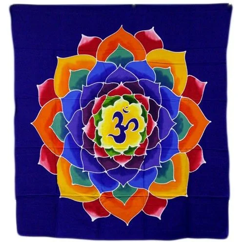 Om Flower of Life wall art featuring a 110x98cm design with the Flower of Life pattern and Om symbol.
