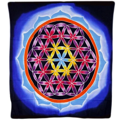 Flower of Life and Love love themed wall art in shades of red and pink, measuring 107x103cm, decorative design