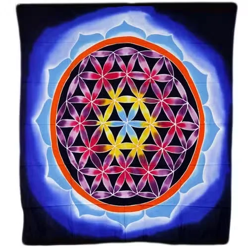 Flower of Life and Love large wall art 107x103cm with intricate geometric floral design in warm tones