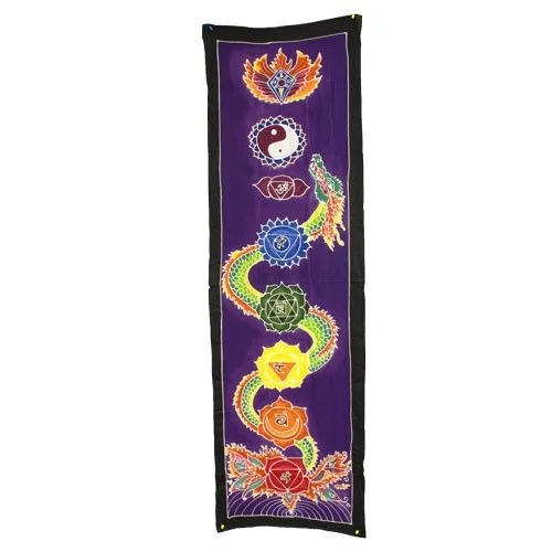 Chakra drop banner featuring a dragon design, measuring 175x53cm, suitable for decorative display