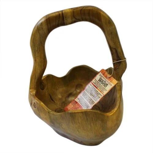 Medium handle bowl approximately 25cm in diameter with a back handle, plain design suitable for serving.