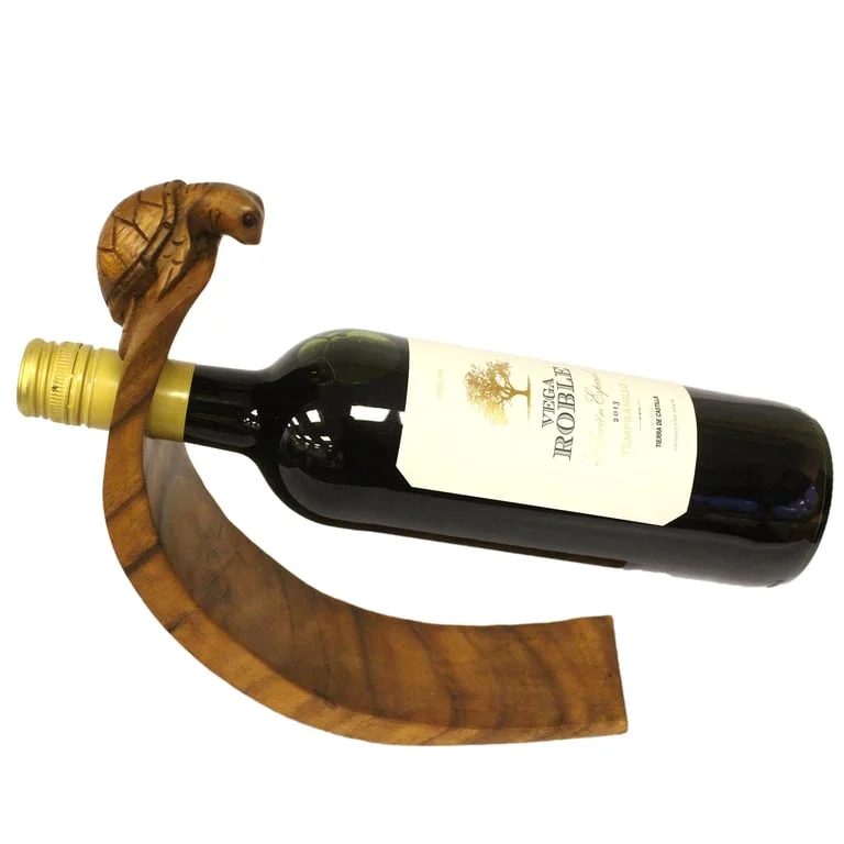 Turtle wine stand displayed against neutral background.