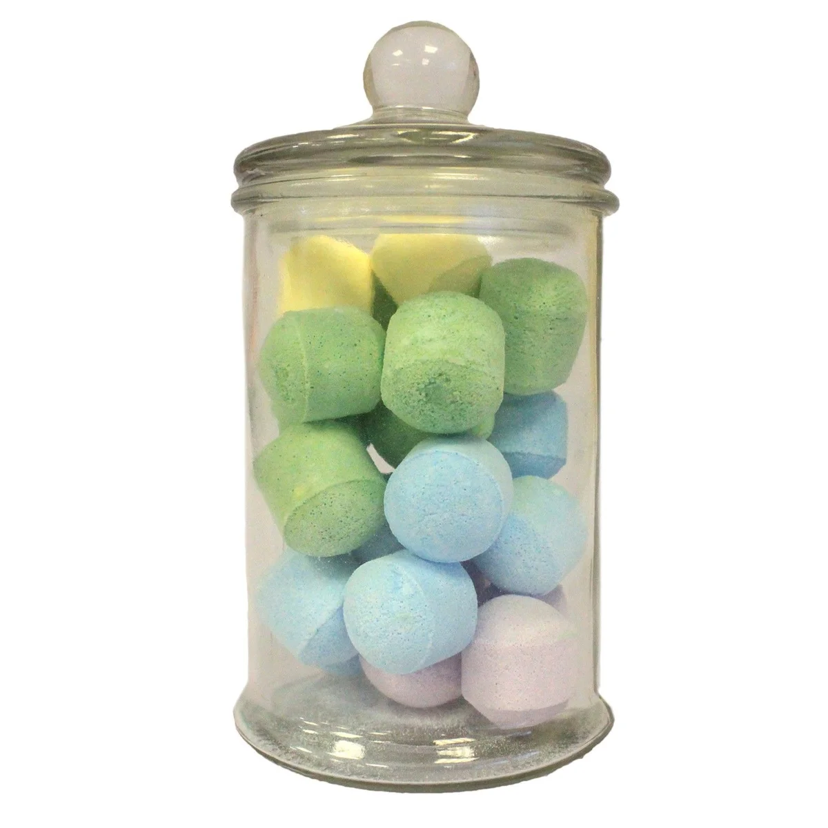 Large clear candy jar, classic clear glass, perfect for storing sweet treats.