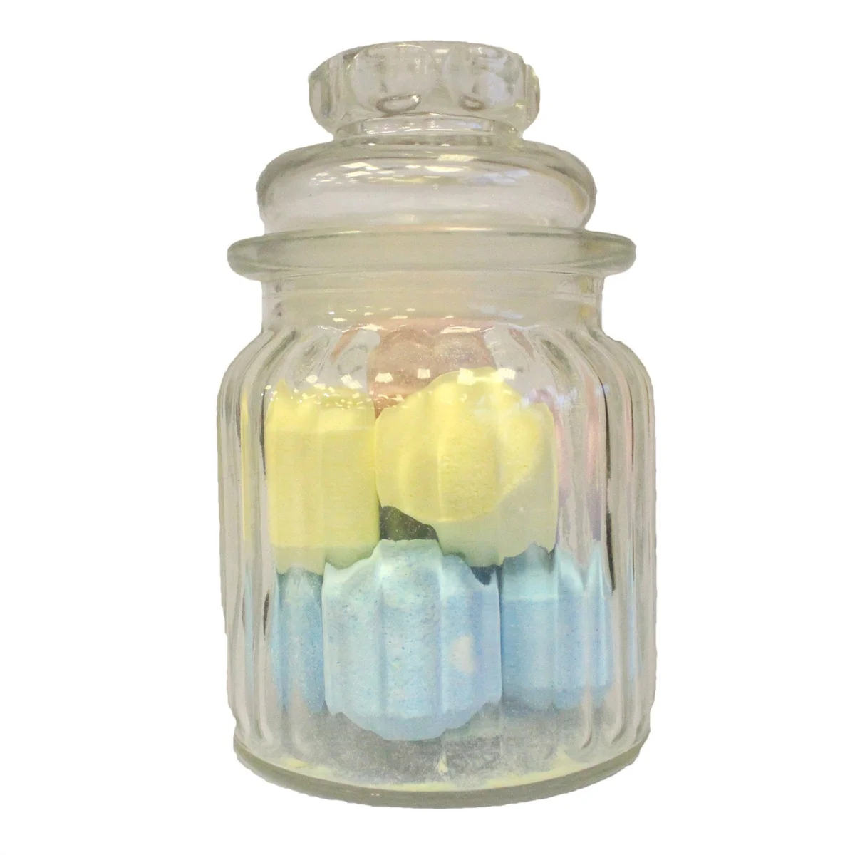 Vertical rib jar designed for holding candy