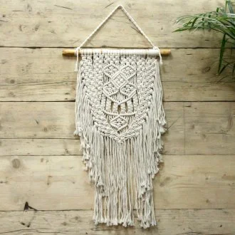 macrame wall hanging titled Over Abundance