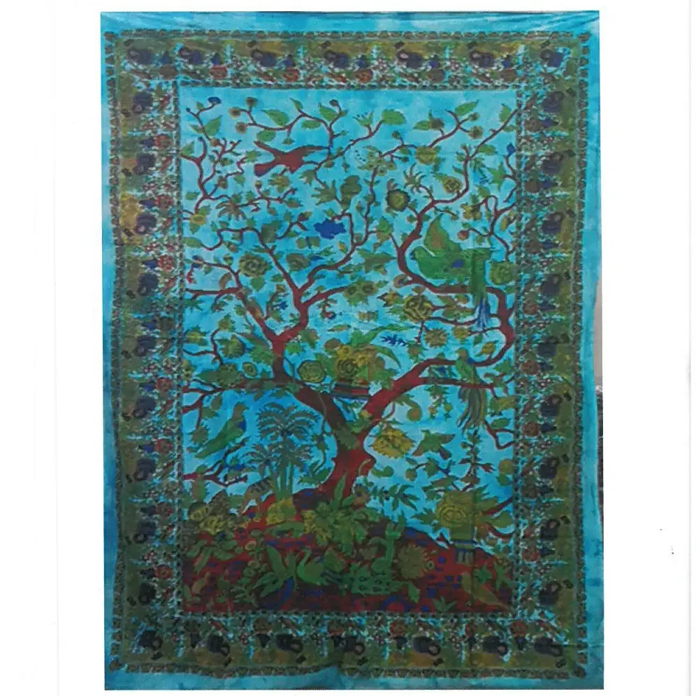 Classic cotton wall art featuring a detailed tree of life design on a neutral background