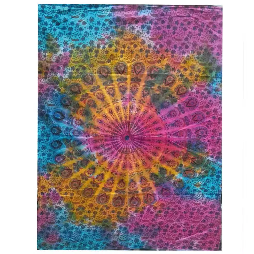 Round mandala cotton wall art featuring intricate patterns, ideal as a stylish wall decoration for home interiors